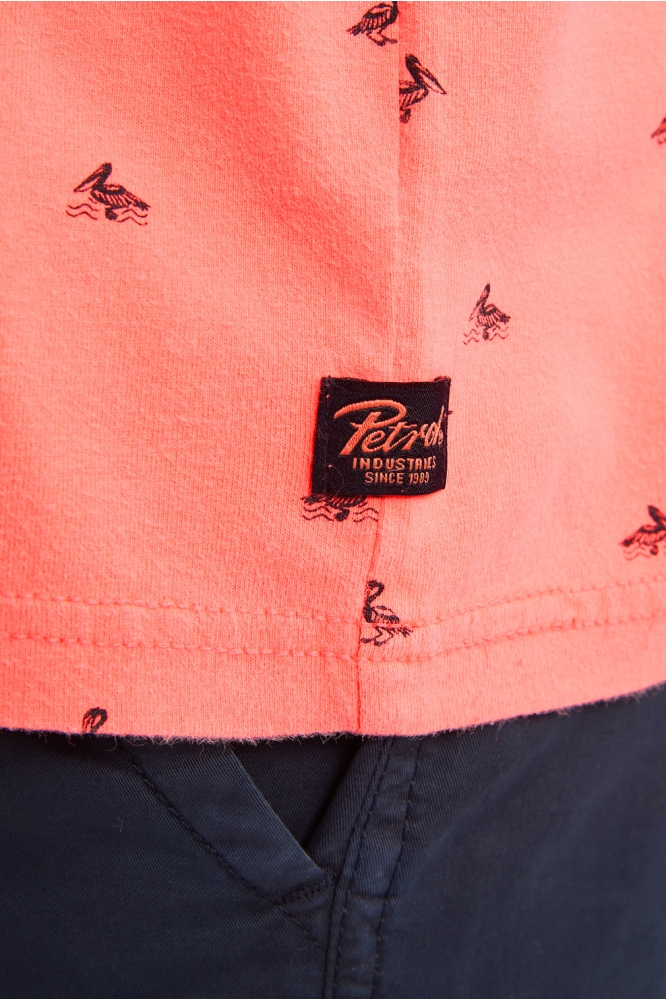 T SHIRT MET ALLOVER PRINT TSR118 3099 Fiery Coral